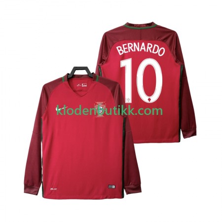 Portugal BERNARDO 10 2016 Retro Hjemme Fotballdrakt Langermet